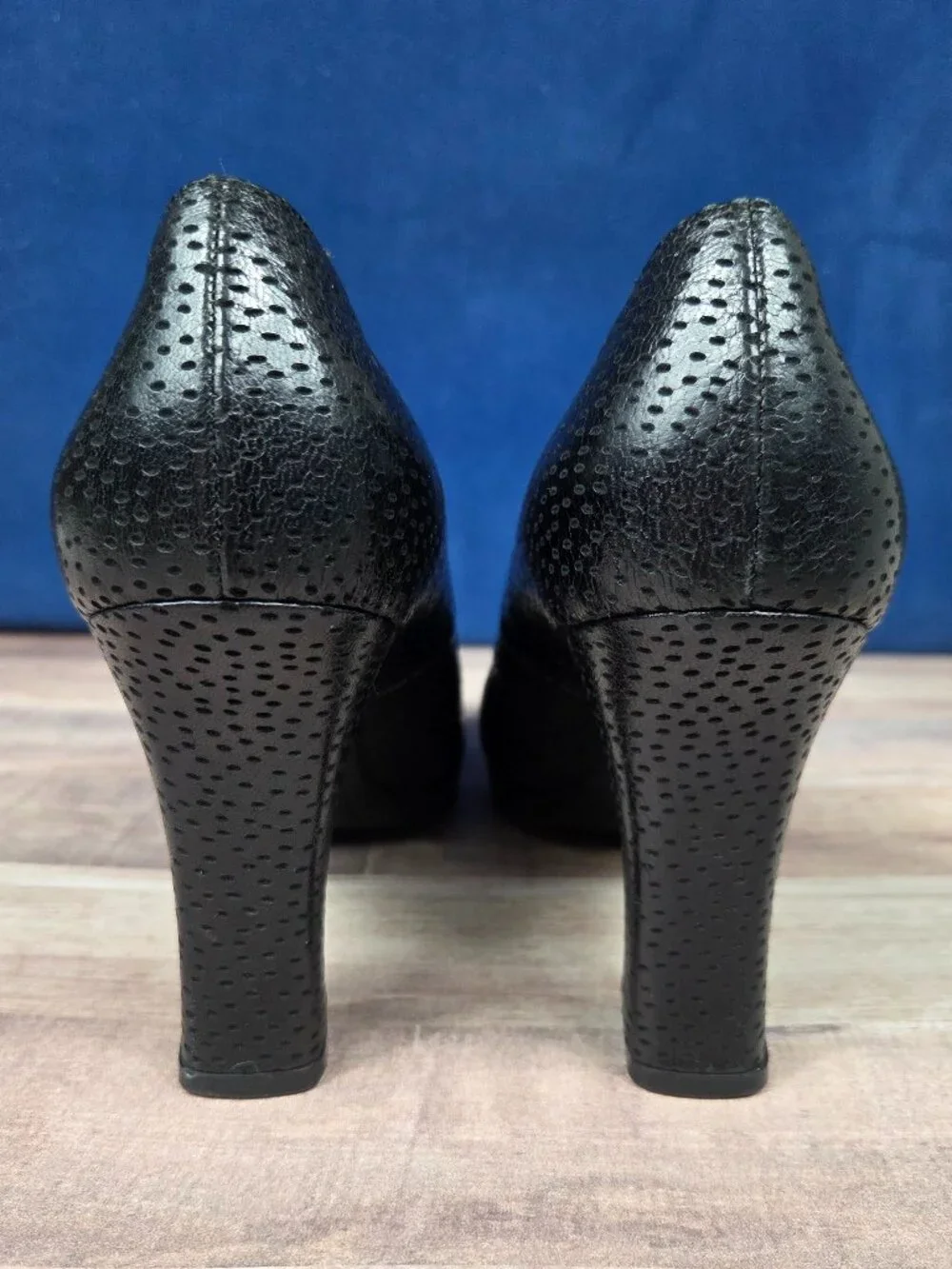 Salvatore Ferragamo Black Ostrich Multi-Buckle Heels